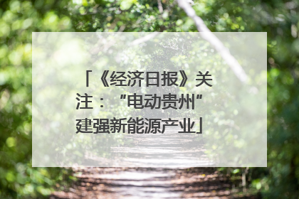 《经济日报》关注：“电动贵州”建强新能源产业