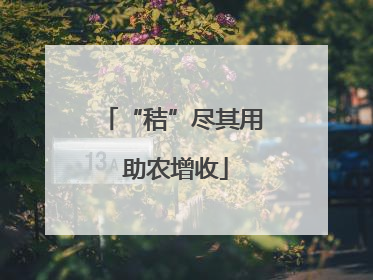 “秸”尽其用 助农增收
