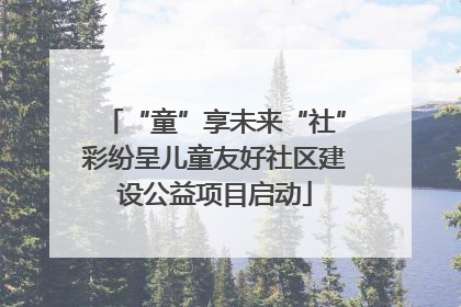 “童”享未来“社”彩纷呈儿童友好社区建设公益项目启动
