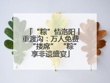 “粽”情洛阳丨重渡沟：万人免费“搂席” “粽”享非遗盛宴