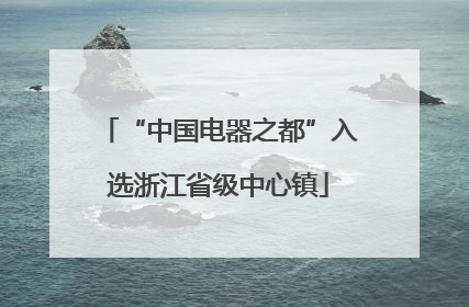 “中国电器之都”入选浙江省级中心镇