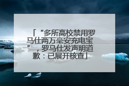 “多所高校禁用罗马仕两万毫安充电宝”，罗马仕发声明道歉：已展开核查