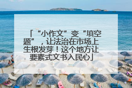 “小作文”变“填空题”，让法治在市场上生根发芽！这个地方让要素式文书入民心