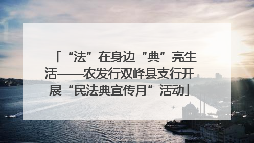 “法”在身边“典”亮生活——农发行双峰县支行开展“民法典宣传月”活动