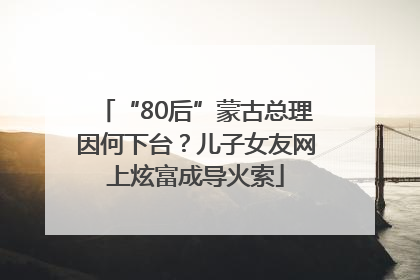 “80后”蒙古总理因何下台？儿子女友网上炫富成导火索