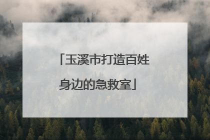 玉溪市打造百姓身边的急救室