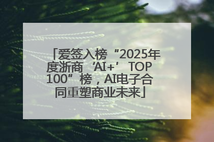 爱签入榜“2025年度浙商‘AI+’TOP100”榜，AI电子合同重塑商业未来