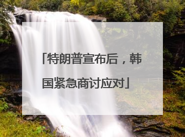 特朗普宣布后，韩国紧急商讨应对