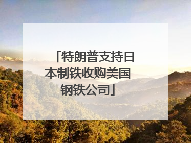 特朗普支持日本制铁收购美国钢铁公司