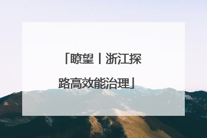瞭望丨浙江探路高效能治理