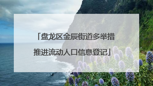 盘龙区金辰街道多举措推进流动人口信息登记