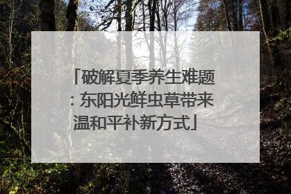 破解夏季养生难题：东阳光鲜虫草带来温和平补新方式