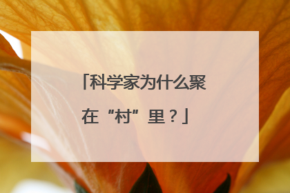 科学家为什么聚在“村”里？