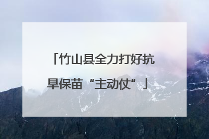 竹山县全力打好抗旱保苗“主动仗”