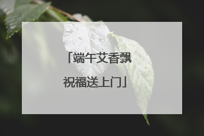 端午艾香飘 祝福送上门