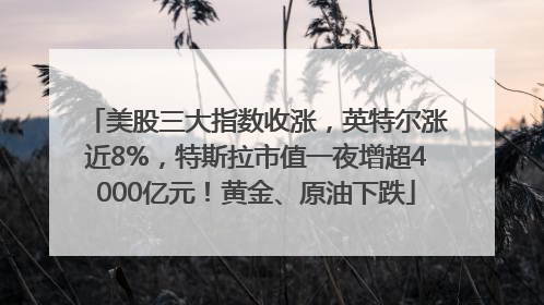 美股三大指数收涨，英特尔涨近8%，特斯拉市值一夜增超4000亿元！黄金、原油下跌