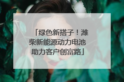 绿色新搭子！潍柴新能源动力电池助力客户创富路
