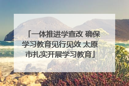 一体推进学查改 确保学习教育见行见效 太原市扎实开展学习教育