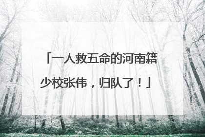 一人救五命的河南籍少校张伟，归队了！