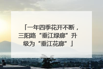 一年四季花开不断，三阳路“垂江绿廊”升级为“垂江花廊”