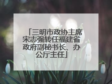 三明市政协主席宋志强转任福建省政府副秘书长、办公厅主任