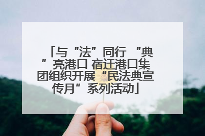 与“法”同行 “典”亮港口 宿迁港口集团组织开展“民法典宣传月”系列活动