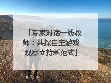 专家对话一线教师：共探自主游戏观察支持新范式