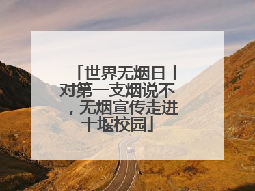 世界无烟日丨对第一支烟说不，无烟宣传走进十堰校园