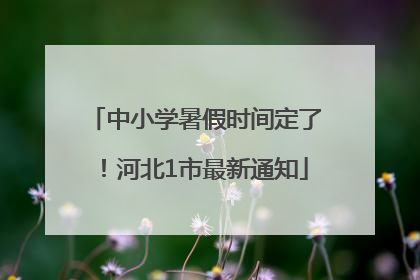 中小学暑假时间定了！河北1市最新通知