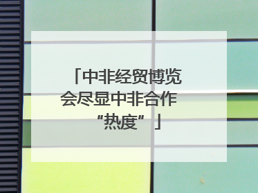 中非经贸博览会尽显中非合作“热度”