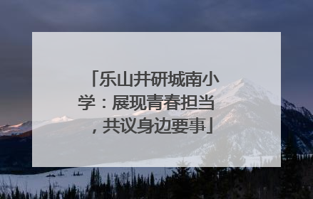 乐山井研城南小学：展现青春担当，共议身边要事