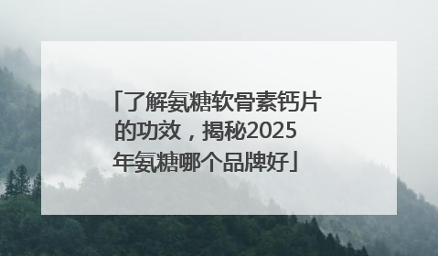 了解氨糖软骨素钙片的功效，揭秘2025年氨糖哪个品牌好