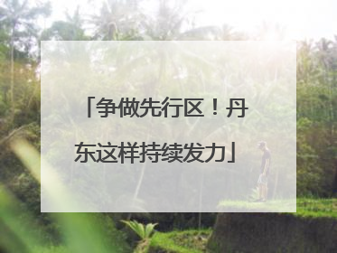 争做先行区！丹东这样持续发力