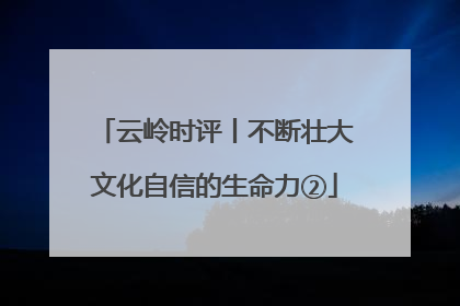 云岭时评丨不断壮大文化自信的生命力②