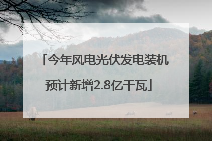 今年风电光伏发电装机预计新增2.8亿千瓦