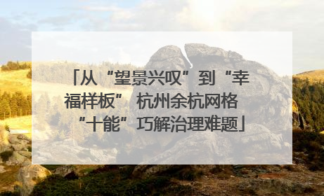 从“望景兴叹”到“幸福样板” 杭州余杭网格“十能”巧解治理难题