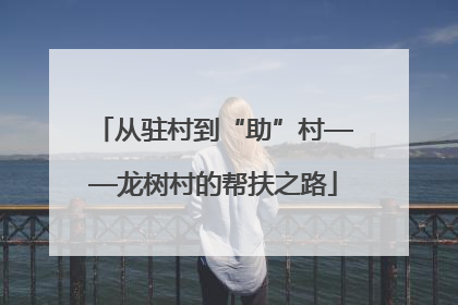 从驻村到“助”村——龙树村的帮扶之路