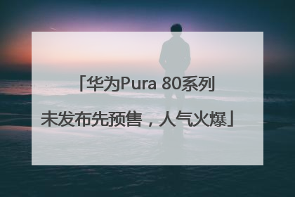 华为Pura 80系列未发布先预售，人气火爆