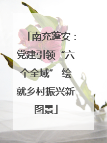 南充蓬安：党建引领“六个全域” 绘就乡村振兴新图景