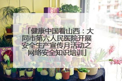 健康中国看山西：大同市第六人民医院开展安全生产宣传月活动之网络安全知识培训