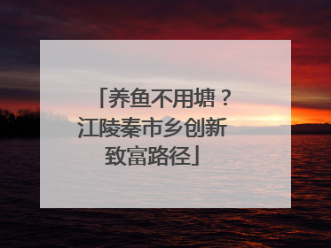 养鱼不用塘？江陵秦市乡创新致富路径