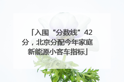 入围“分数线”42分，北京分配今年家庭新能源小客车指标