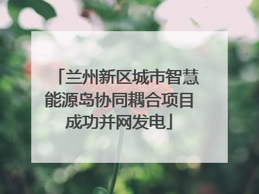 兰州新区城市智慧能源岛协同耦合项目成功并网发电