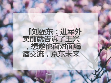 刘强东：进军外卖前就告诉了王兴，想邀他面对面喝酒交流，京东未来会打造一种与美团不同的商业模式