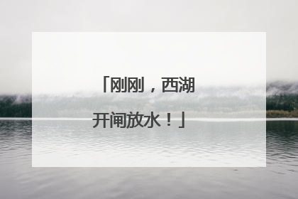 刚刚，西湖开闸放水！