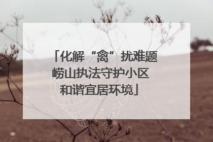 化解“禽”扰难题 崂山执法守护小区和谐宜居环境