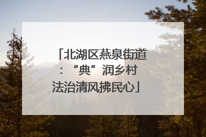 北湖区燕泉街道：“典”润乡村 法治清风拂民心