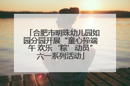 合肥市明珠幼儿园如园分园开展“童心撞端午 欢乐‘粽’动员”六一系列活动