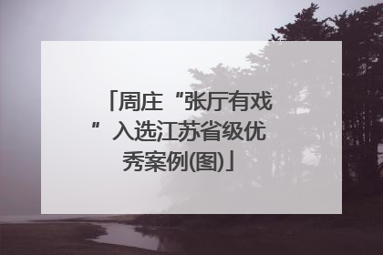 周庄“张厅有戏”入选江苏省级优秀案例(图)