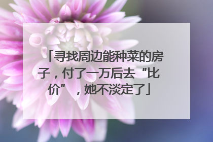 寻找周边能种菜的房子，付了一万后去“比价”，她不淡定了